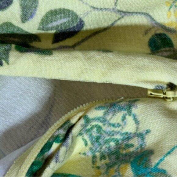 INC Women’s Small Floral Yellow Green Pants Cottagecore Romantic Feminine Flare - Picture 12 of 15